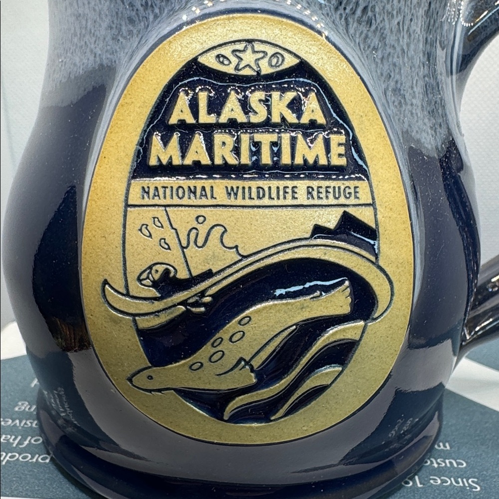 Deneen Pottery: Alaska Maritime Navy Blue Ceramic Mug - Picture 5 of 9